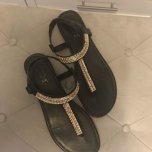 Brash black thong sandals